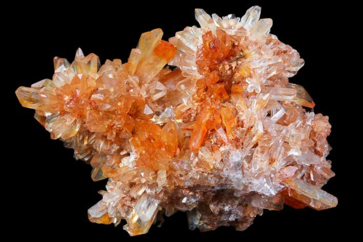 Orange Creedite Crystal Cluster - Durango, Mexico #79387